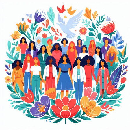International Day of Peace. International Women's Day. Vector illustration.のイラスト素材