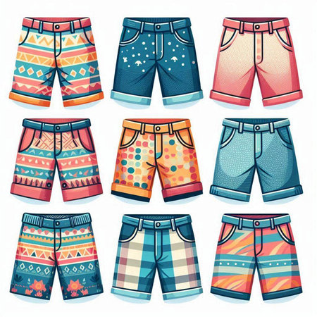Swimming trunks icons set. Cartoon illustration of swimming trunks vector icons for web designのイラスト素材