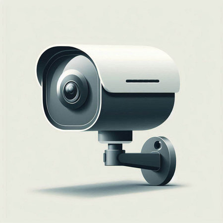 CCTV security camera. Realistic CCTV security camera. Vector illustration.のイラスト素材