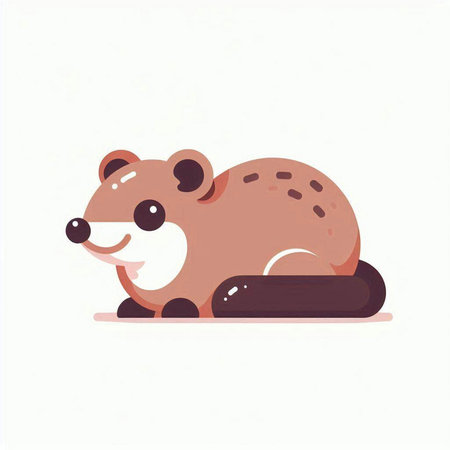 Cute little hamster. Vector illustration in flat cartoon style.のイラスト素材