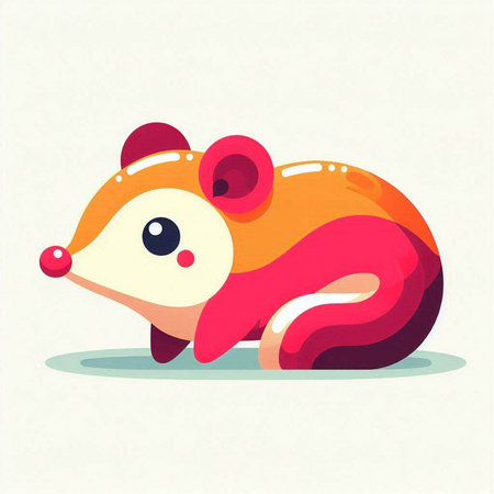 Cute cartoon hamster on a light background. Vector illustration.のイラスト素材