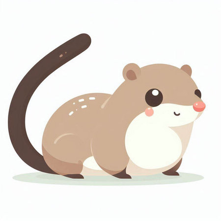 Cute hamster on white background. Vector illustration. Cartoon style.のイラスト素材