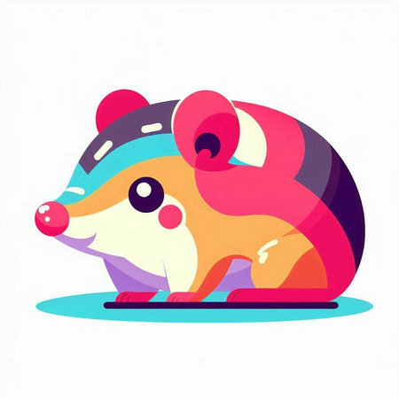 Cute cartoon hedgehog on a white background. Vector illustration.のイラスト素材