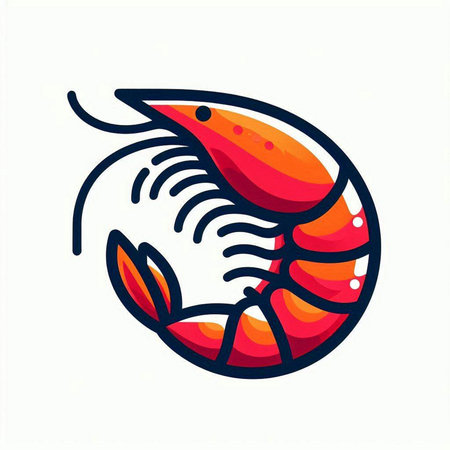 Shrimp icon. Seafood sign. Seafood symbol. Vector illustrationのイラスト素材