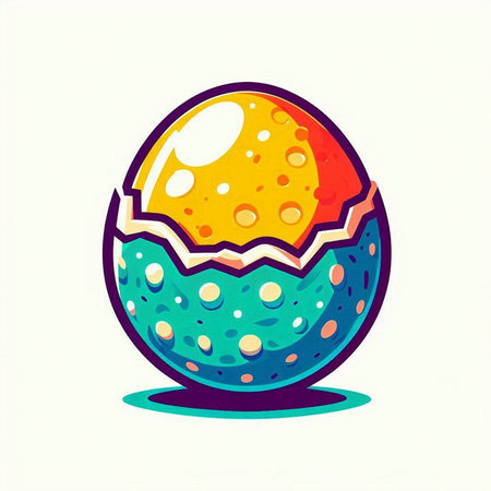 Easter egg. Vector illustration. Isolated on white background.のイラスト素材