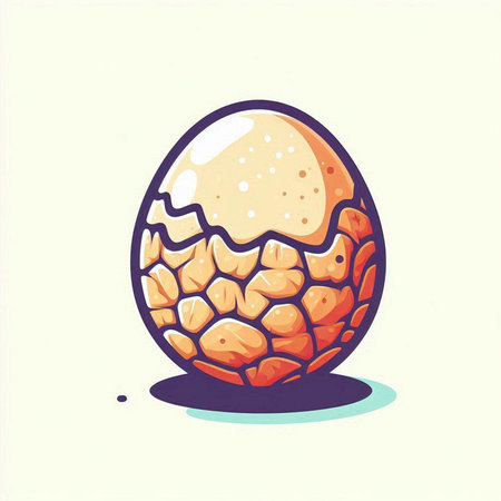 Easter egg in doodle style on white background. Vector illustration.のイラスト素材