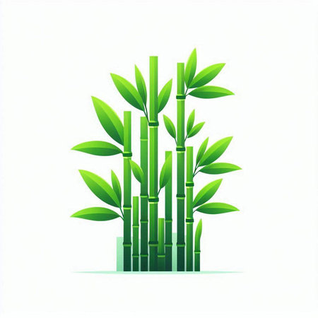 bamboo vector illustration isolated on a white background. vector illustration.のイラスト素材