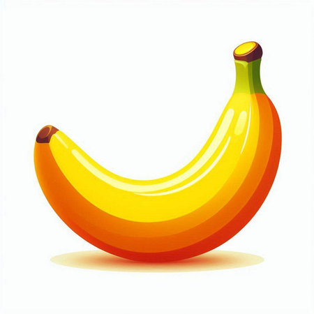 Illustration of a banana on a white background. Vector illustration.のイラスト素材