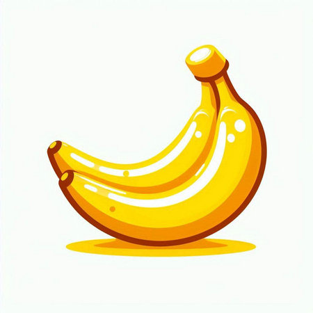 Illustration of a banana on a white background. Vector illustration.のイラスト素材