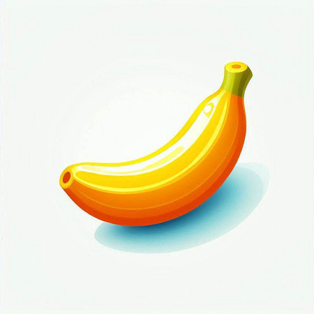Illustration of a ripe banana on a white background, vector illustrationのイラスト素材