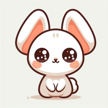 Cute cartoon rabbit. Vector illustration. Cute little bunny.のイラスト素材