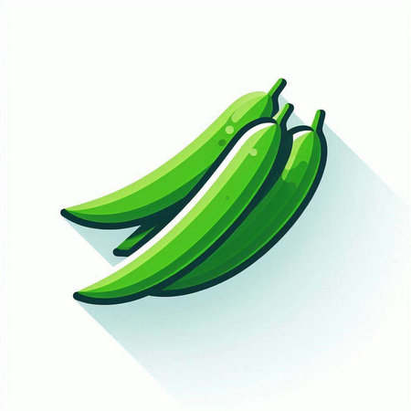 Illustration of two fresh green bananas isolated on a white background.のイラスト素材