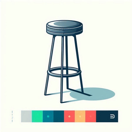 Bar stool. Vector illustration of a bar stool isolated on a white background.のイラスト素材