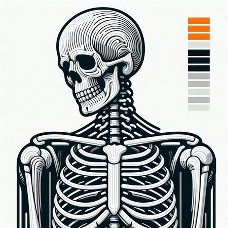 Human skeleton anatomy. Vector illustration of human skeleton. Human skeleton.のイラスト素材