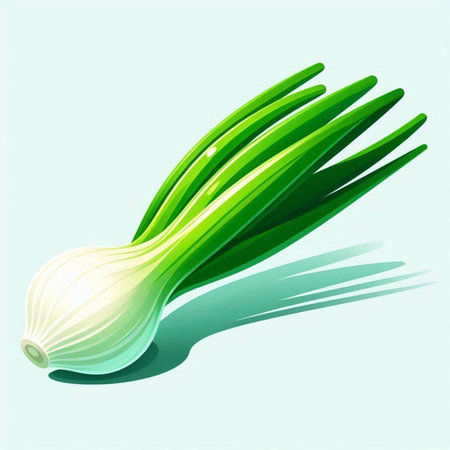 Green onion on a light background. Vector illustration for your design.のイラスト素材