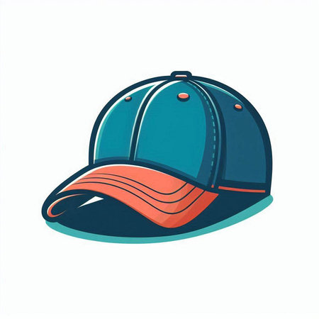 Baseball cap with visor. Vector illustration of a baseball cap.のイラスト素材