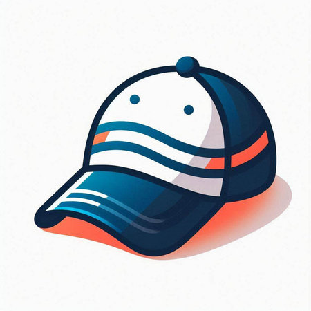 Baseball cap icon. Vector illustration isolated on a white background.のイラスト素材