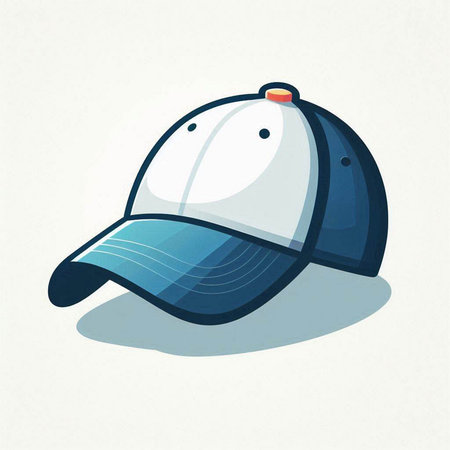 Illustration of a baseball cap on a white background, vector illustrationのイラスト素材