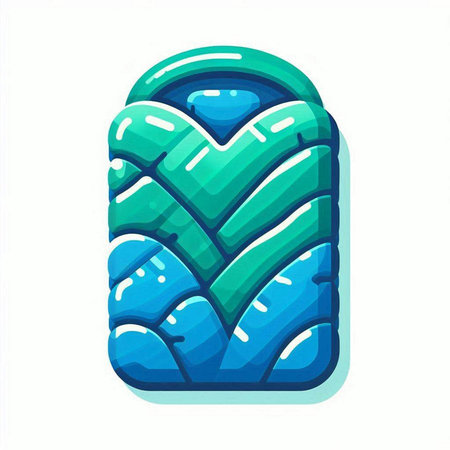 Vector illustration of a stylized abstract blue and green gemstone.のイラスト素材