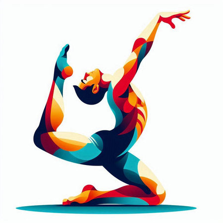 Silhouette of a girl in yoga pose. Vector illustration.のイラスト素材