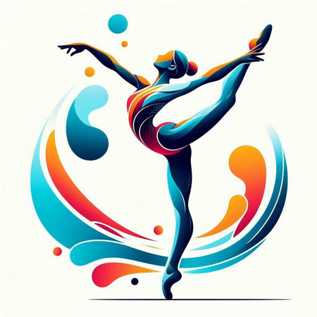 Gymnast girl. Vector illustration of a beautiful woman.のイラスト素材