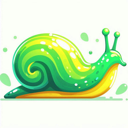 Cartoon snail isolated on white background. Vector illustration for your designのイラスト素材