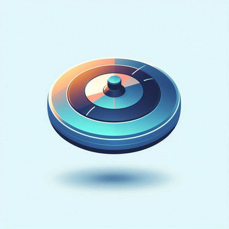Abstract 3d rendering of a circle in blue and orange colors.のイラスト素材