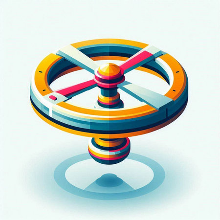 Wheel of fortune. 3d isometric icon. Vector illustration.のイラスト素材