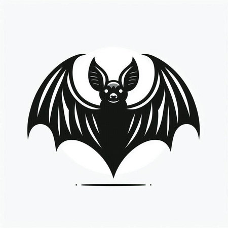 Bat vector logo. Black silhouette of a bat on a white background.のイラスト素材
