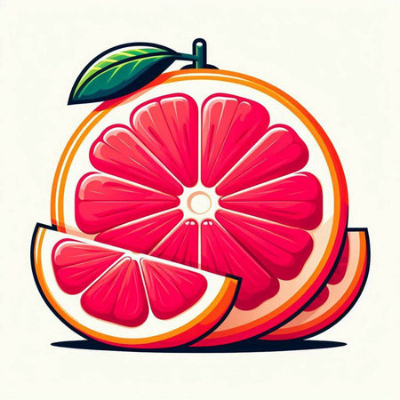 Grapefruit vector illustration. Isolated on a white background.のイラスト素材