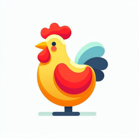 Colorful rooster on white background. Vector illustration for your designのイラスト素材