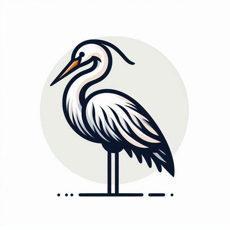 Stork vector icon. Stork illustration isolated on white background.のイラスト素材