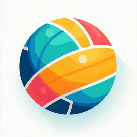 Volleyball ball icon on a white background. Vector illustration.のイラスト素材