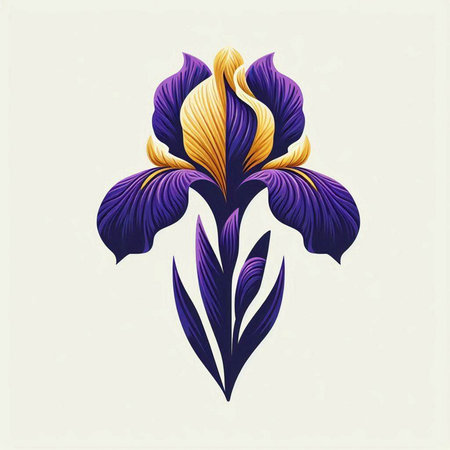 Beautiful iris flower. Element for design. Vector illustration.のイラスト素材