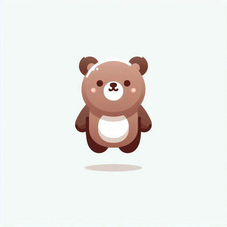 Cute cartoon bear. Vector illustration isolated on a white background.のイラスト素材