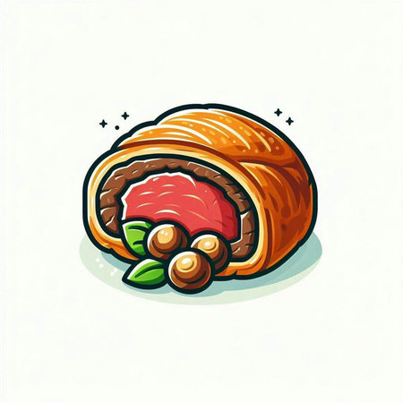 Illustration of a pie with berries. Vector illustration of a pie with berries.のイラスト素材