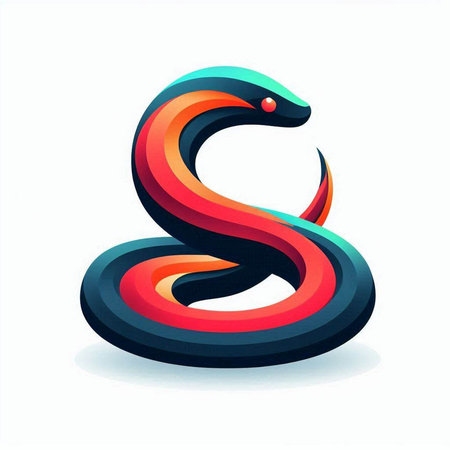 Vector illustration of the letter S in the form of a snake.のイラスト素材