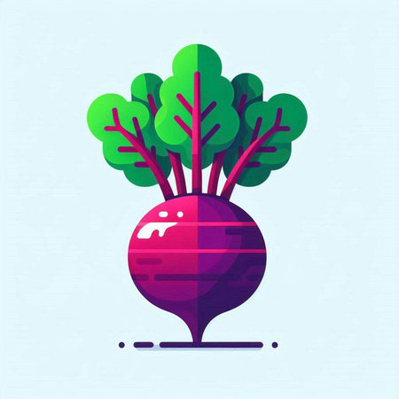 Beetroot. Vector illustration in flat style on blue background.のイラスト素材