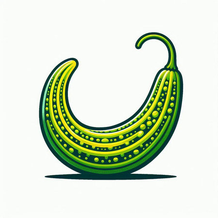 Green cucumber on a white background. Vector illustration of cucumber.のイラスト素材