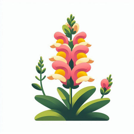 Colorful flower isolated on white background. Vector illustration. Flat style.のイラスト素材