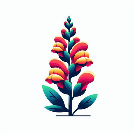 Colorful flower vector illustration isolated on white background. Floral design element.のイラスト素材