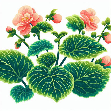 Flowering geranium on a white background. Vector illustration.のイラスト素材