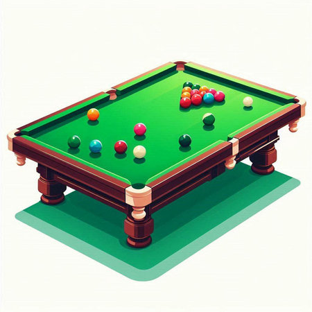 Billiard table with balls in retro style. Vector illustration. Eps 10のイラスト素材