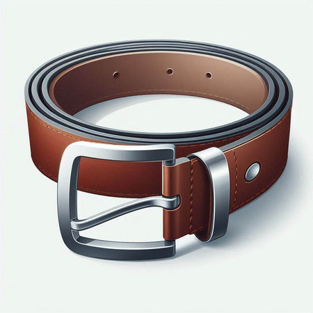 Leather belt isolated on white background. Vector illustration. Eps 10.のイラスト素材