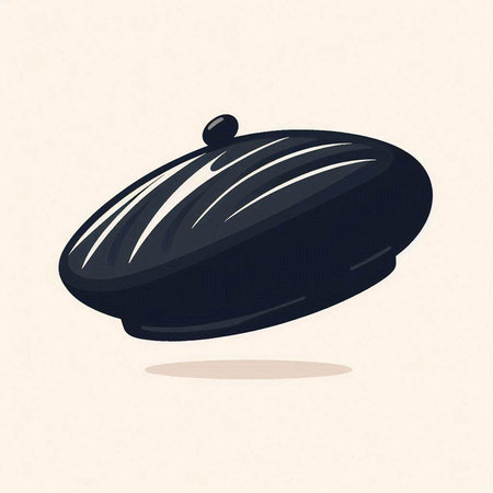 Illustration of a black french baguette on a light backgroundのイラスト素材