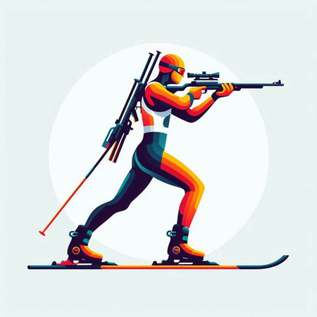 Cross-country skier vector illustration. Cross-country skier.のイラスト素材