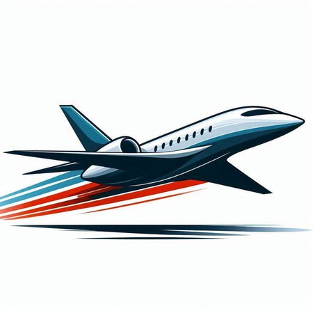 Airplane vector illustration for your design on a white background. Vector illustration.のイラスト素材