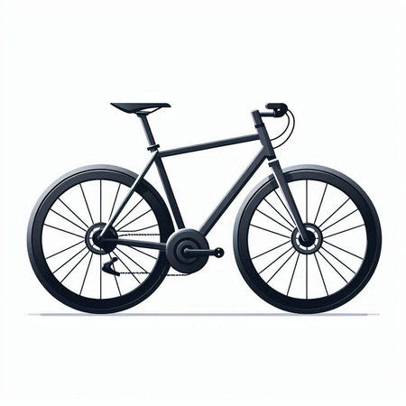 Bicycle isolated on white background. Side view. Vector illustration.のイラスト素材