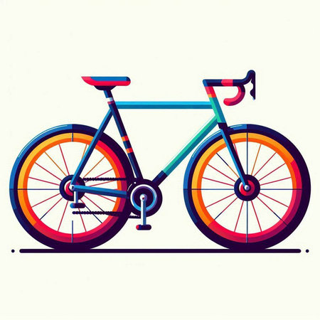 Bicycle vector illustration. Colorful bicycle isolated on white background.のイラスト素材