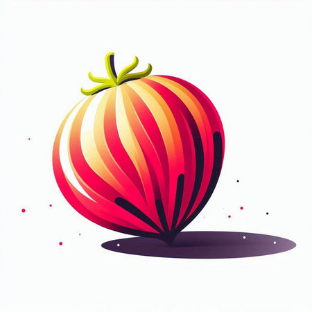 Vector illustration of red tomato on a white background. Eps 10.のイラスト素材